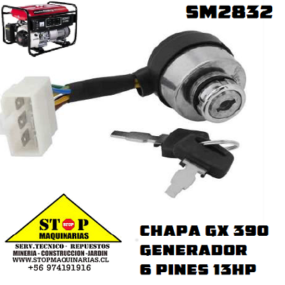 CHAPA  MOTOR GX390  6 PINES