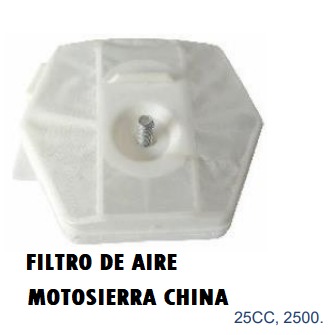 FILTRO DE AIRE MOTOSIERRA CHINA 25CC, 2500