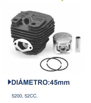 CILINDRO PISTON MOTOSIERRA CHINA 5200