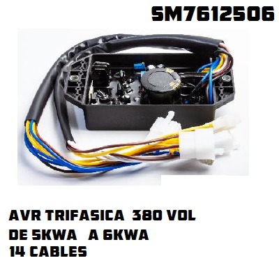 AVR CUADRADA TRIFASICA 380 VOL DE 5KWA 14 CABLES