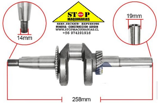 CIGUEÑAL DE MOTOR TIPO HONDA GX 160
