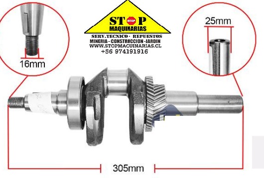 CIGUEÑAL TIPO HONDA GX390 25MM