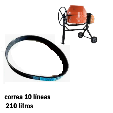 correa de  10 lineas  para trompo 210 litros